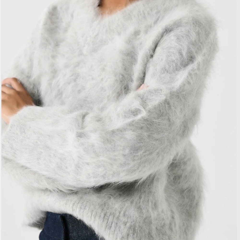 SOLID & STRIPED Alpaca Gray V-Neck Sweater